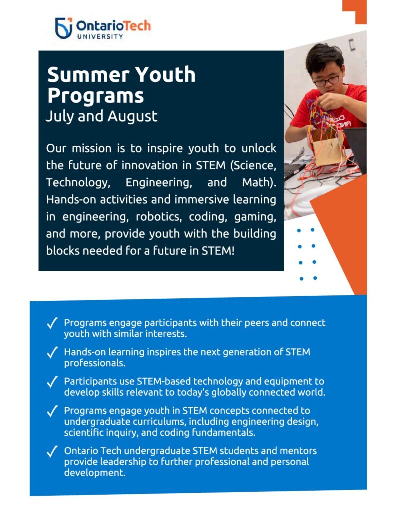 Ontario Tech University
Summer Youth Programs