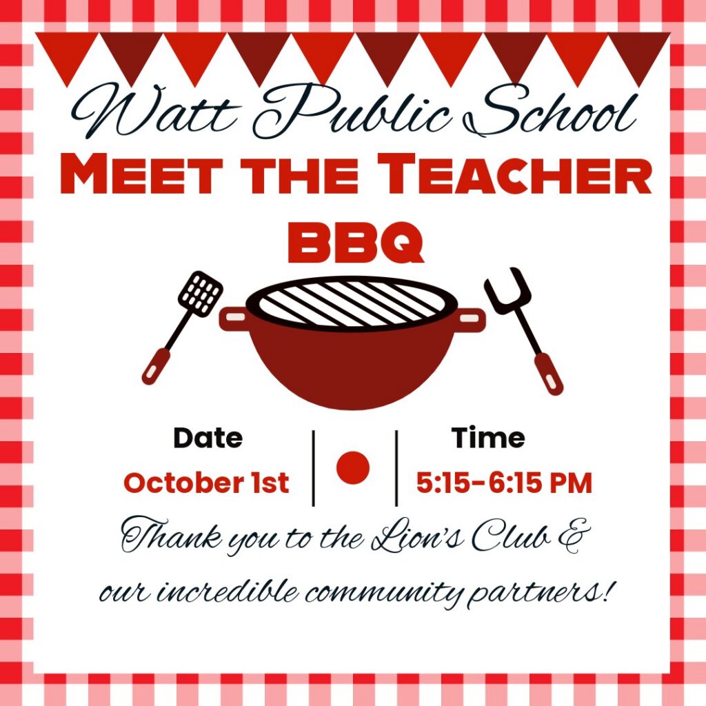 Meet the Teacher BBQ
Date: October 1st
Time: 5:15-6:15PM
Thank you to the Lion's Club & our incredible community partners!